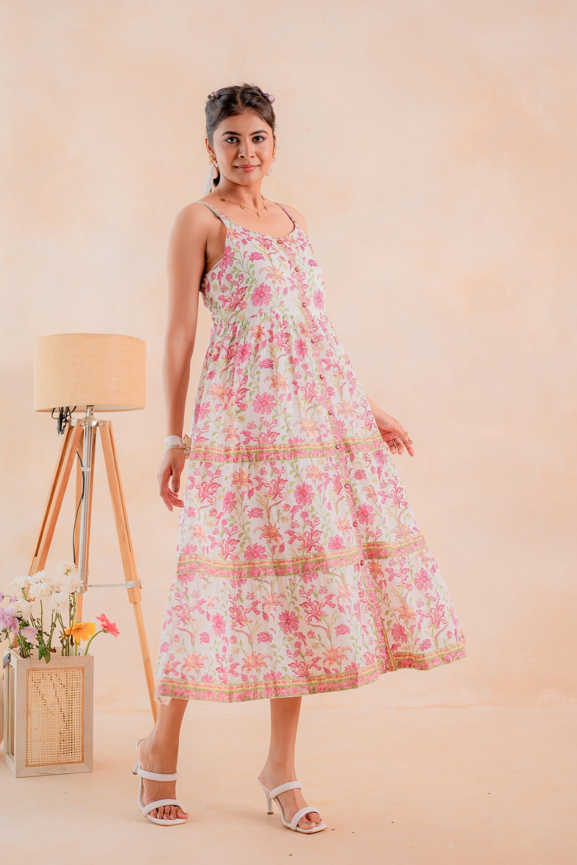 Juniper Pink Meadow Tiered Dress