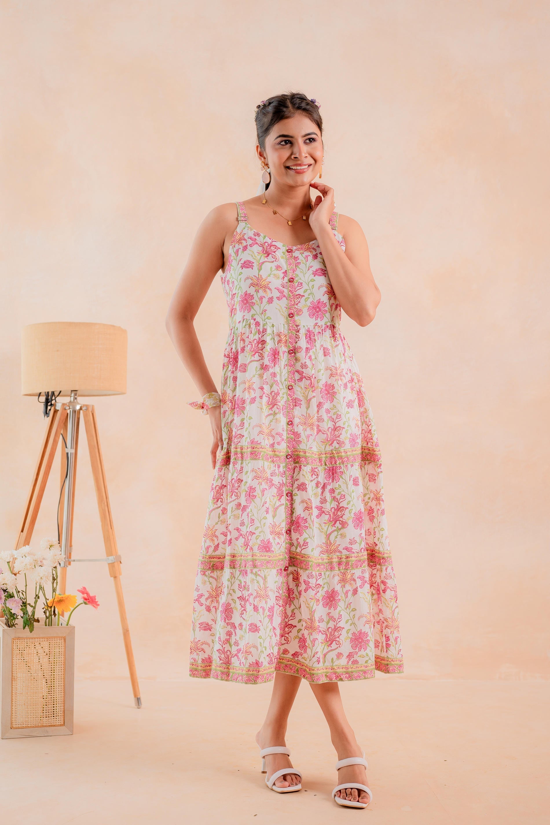 Juniper Pink Meadow Tiered Dress