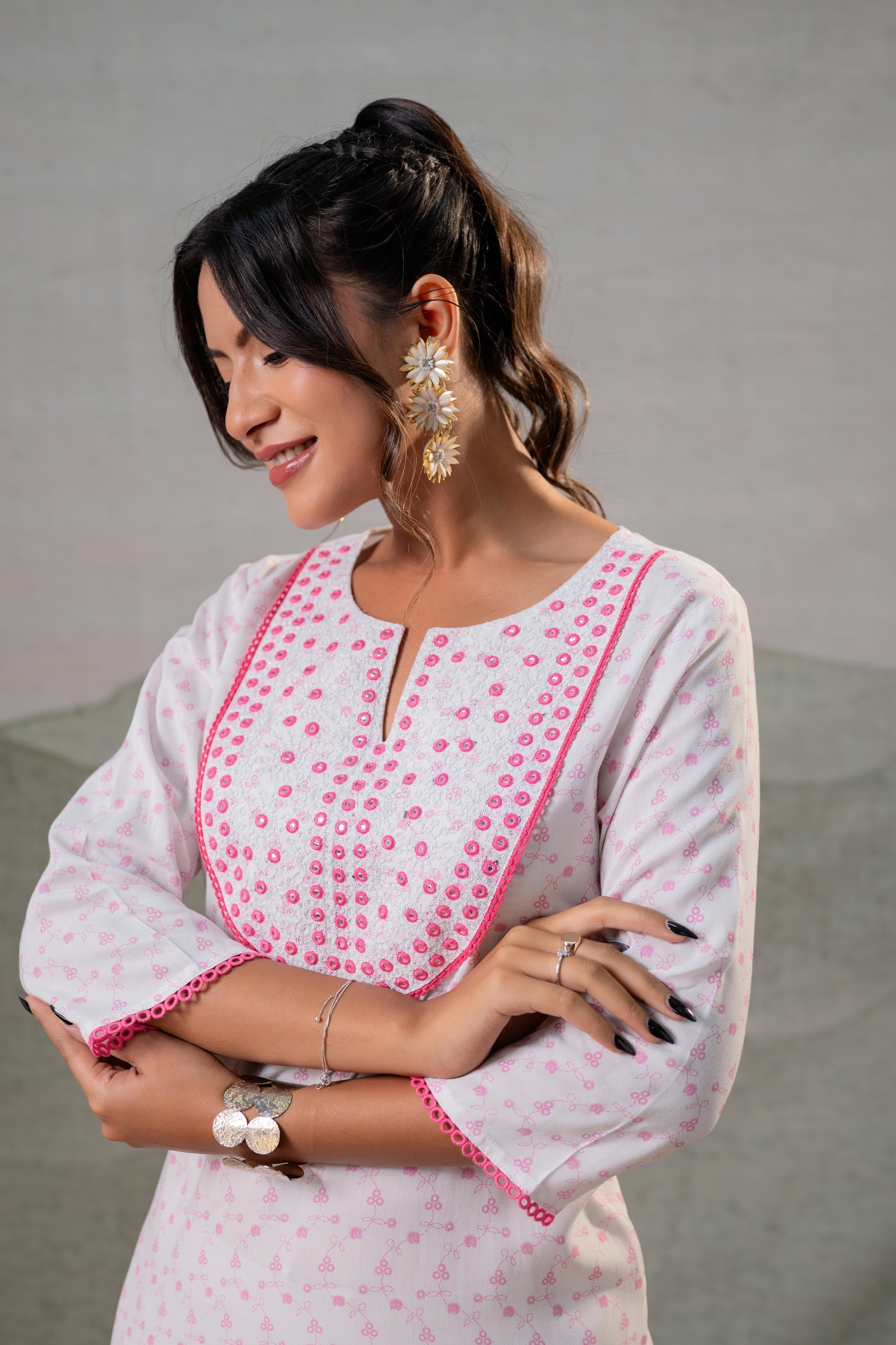Juniper Rosebud Yoke Printed Kurta
