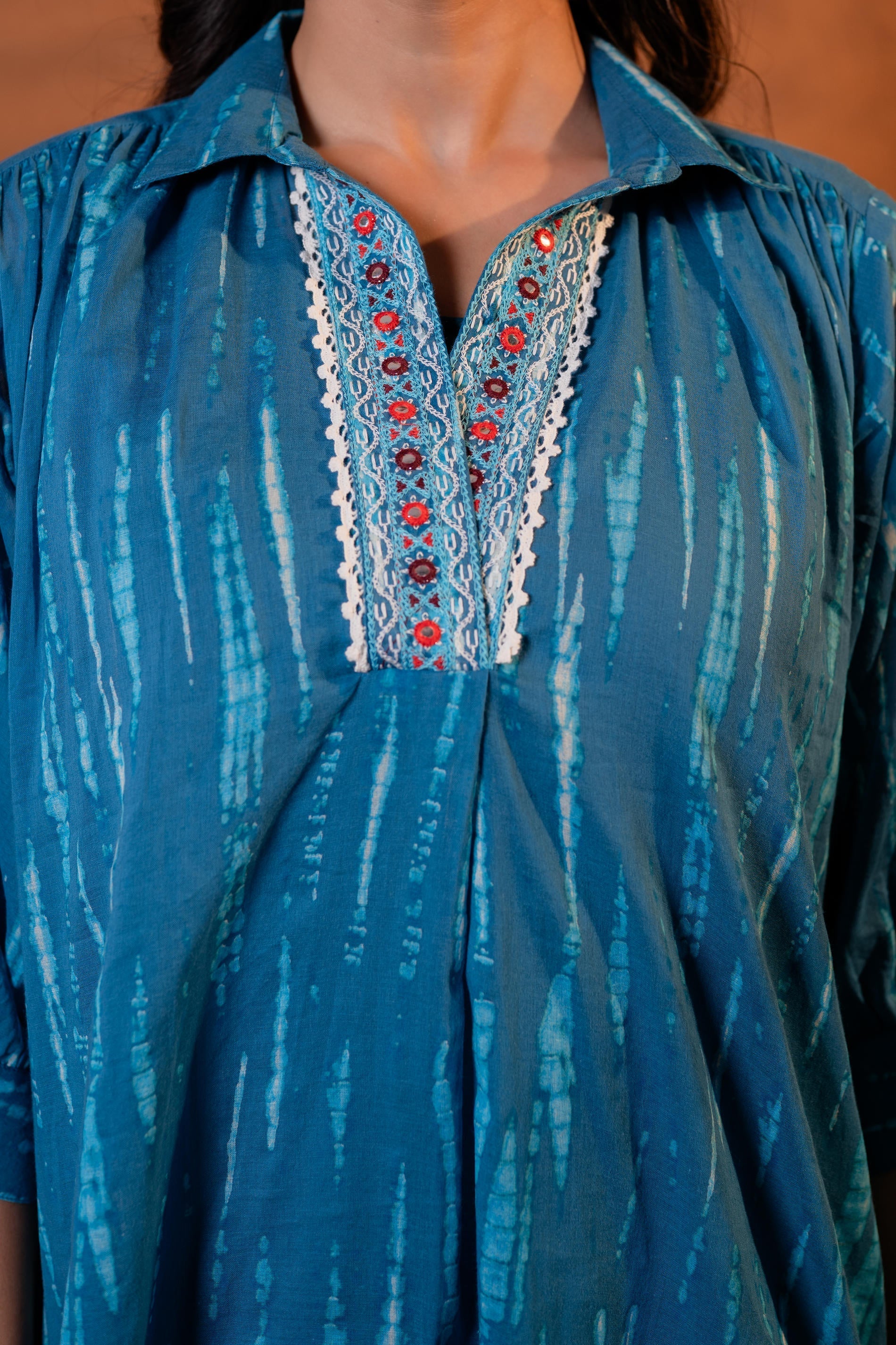 Juniper Neel Rekha Indigo Tunic Set