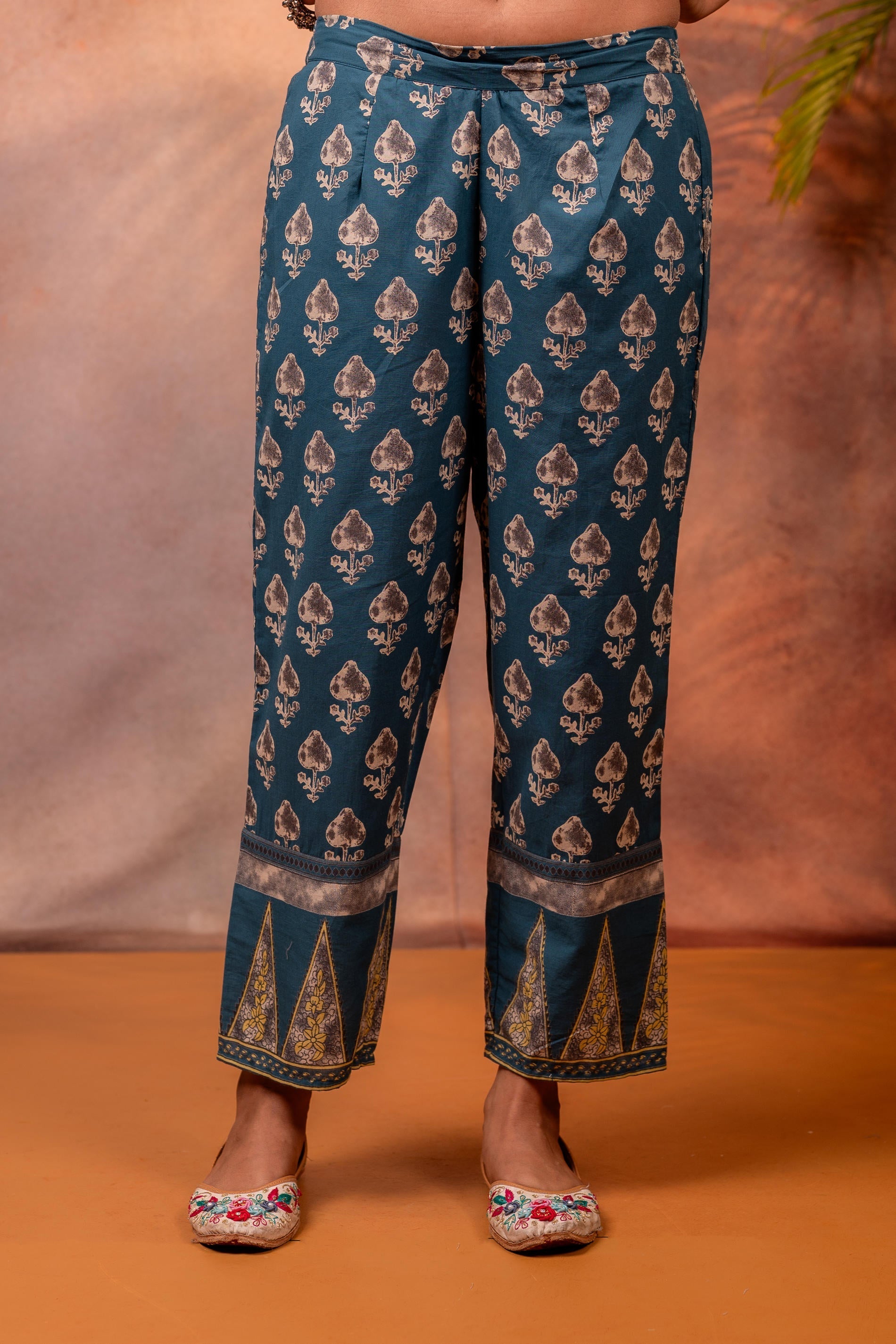 Juniper Rangrez TealGreen Ajrakh Co-ord Set