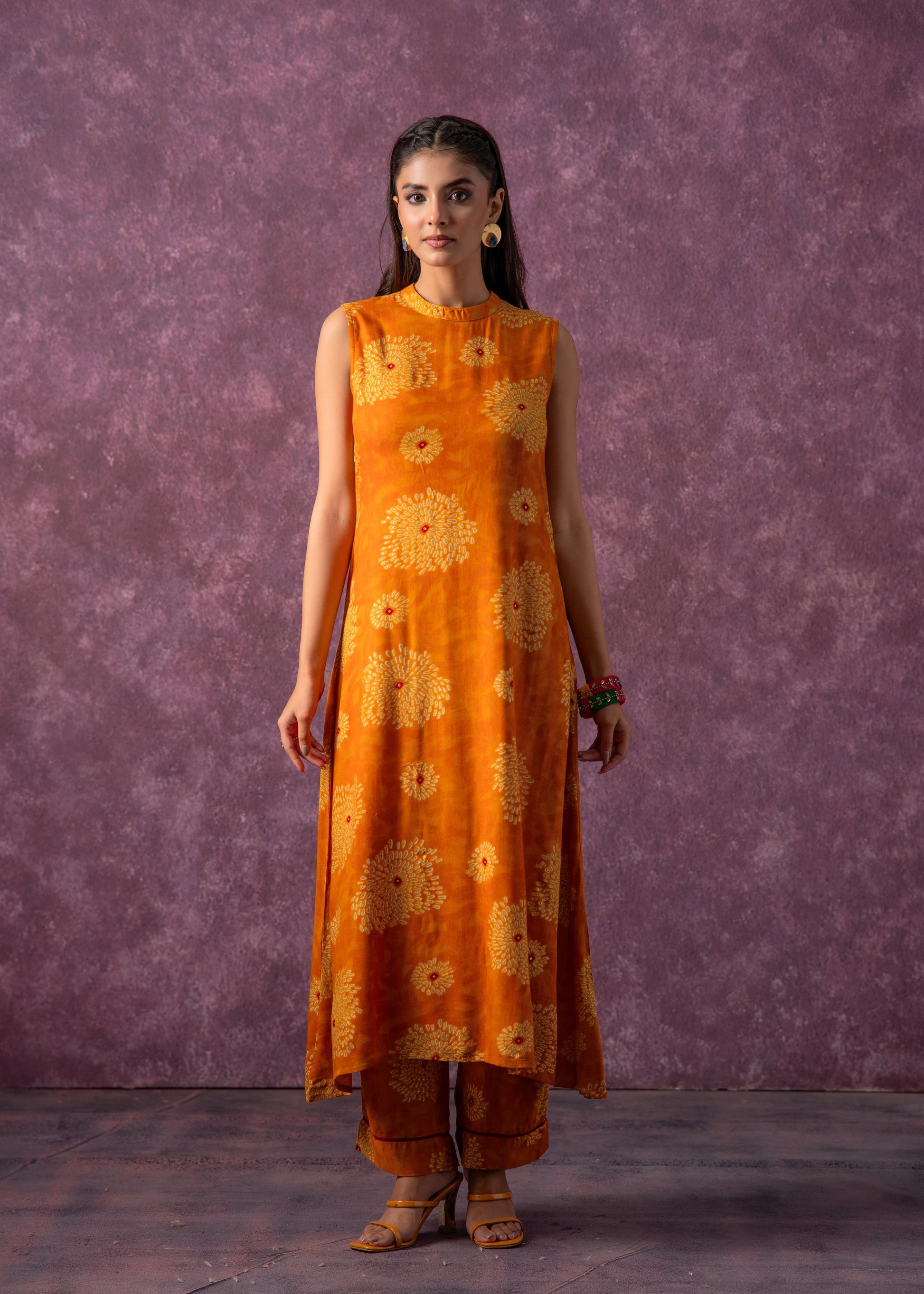 Juniper Women'S Mustard Floral Printed Kurta With Pant Set | Grab2Buy