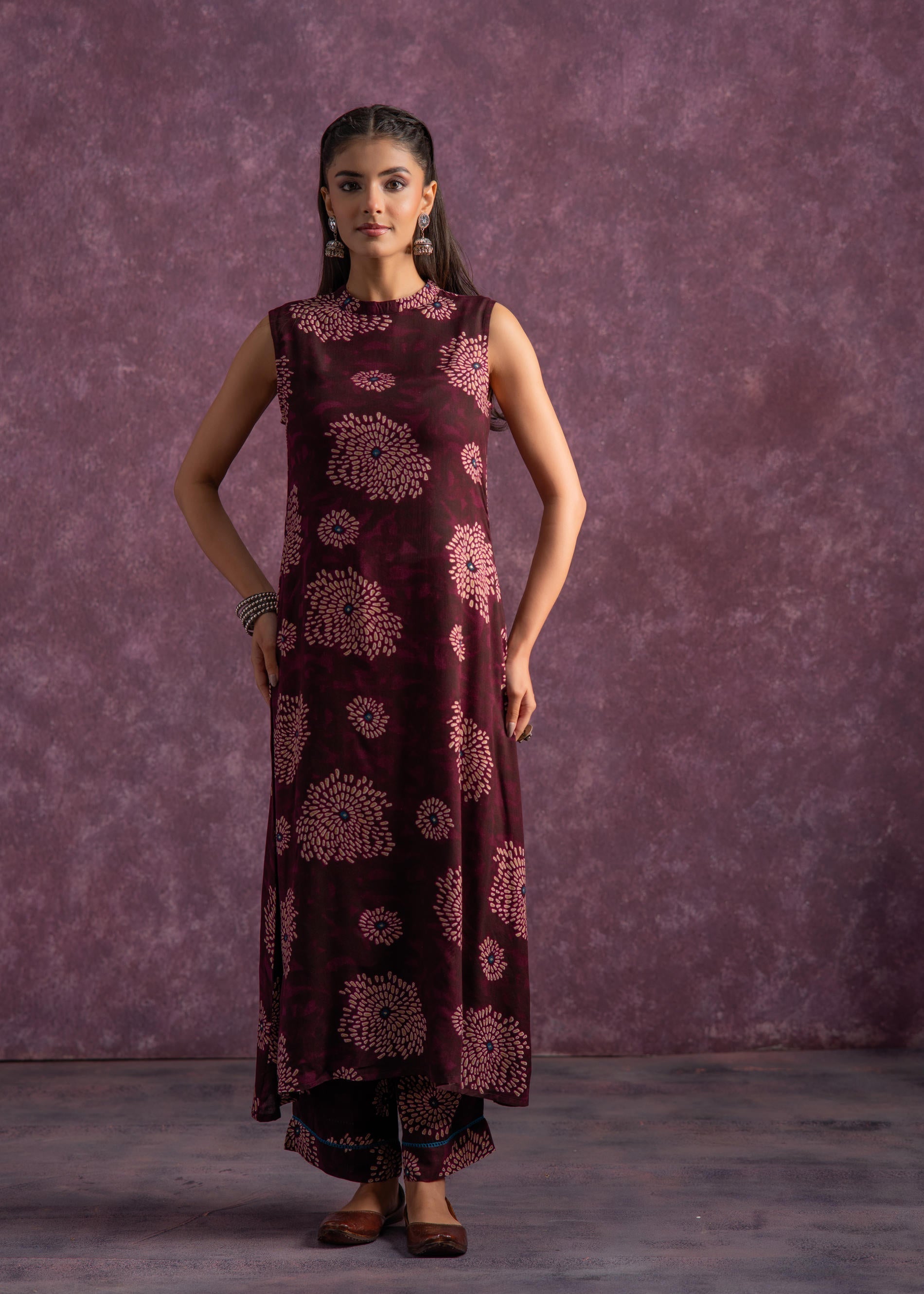 Juniper Women'S Purple Floral Printed Kurta With Pant Set | Grab2Buy