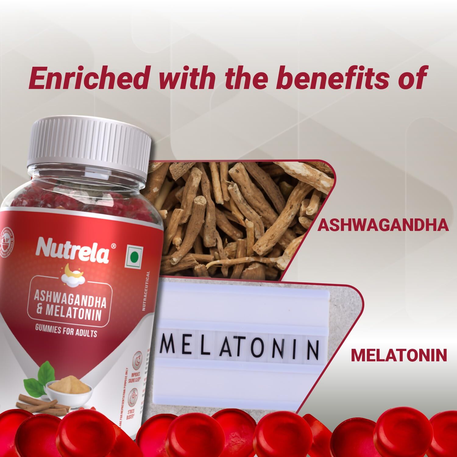 Patanjali Nutrela Ashwagandha & Melatonin Gummies 