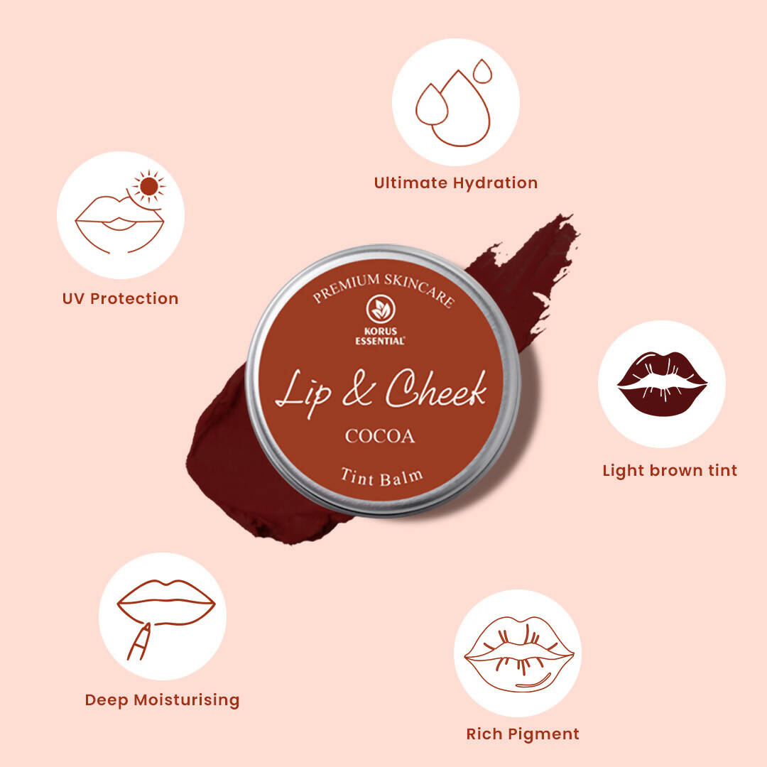 Korus Essential Cocoa Lip & Cheek Tint Balm 