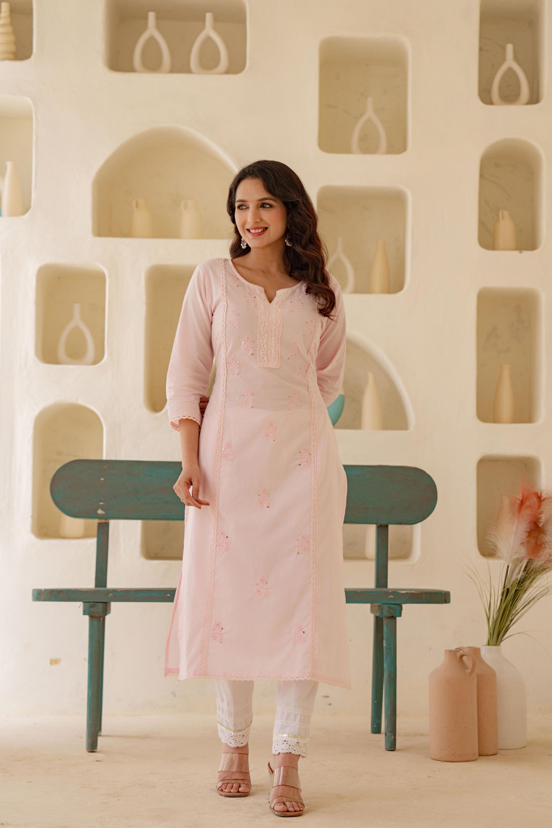 Juniper Blush Whisper Embroidered Kurta