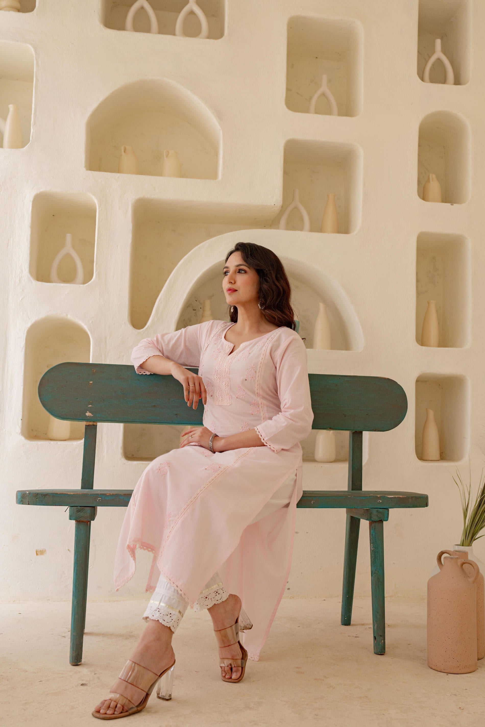 Juniper Blush Whisper Embroidered Kurta