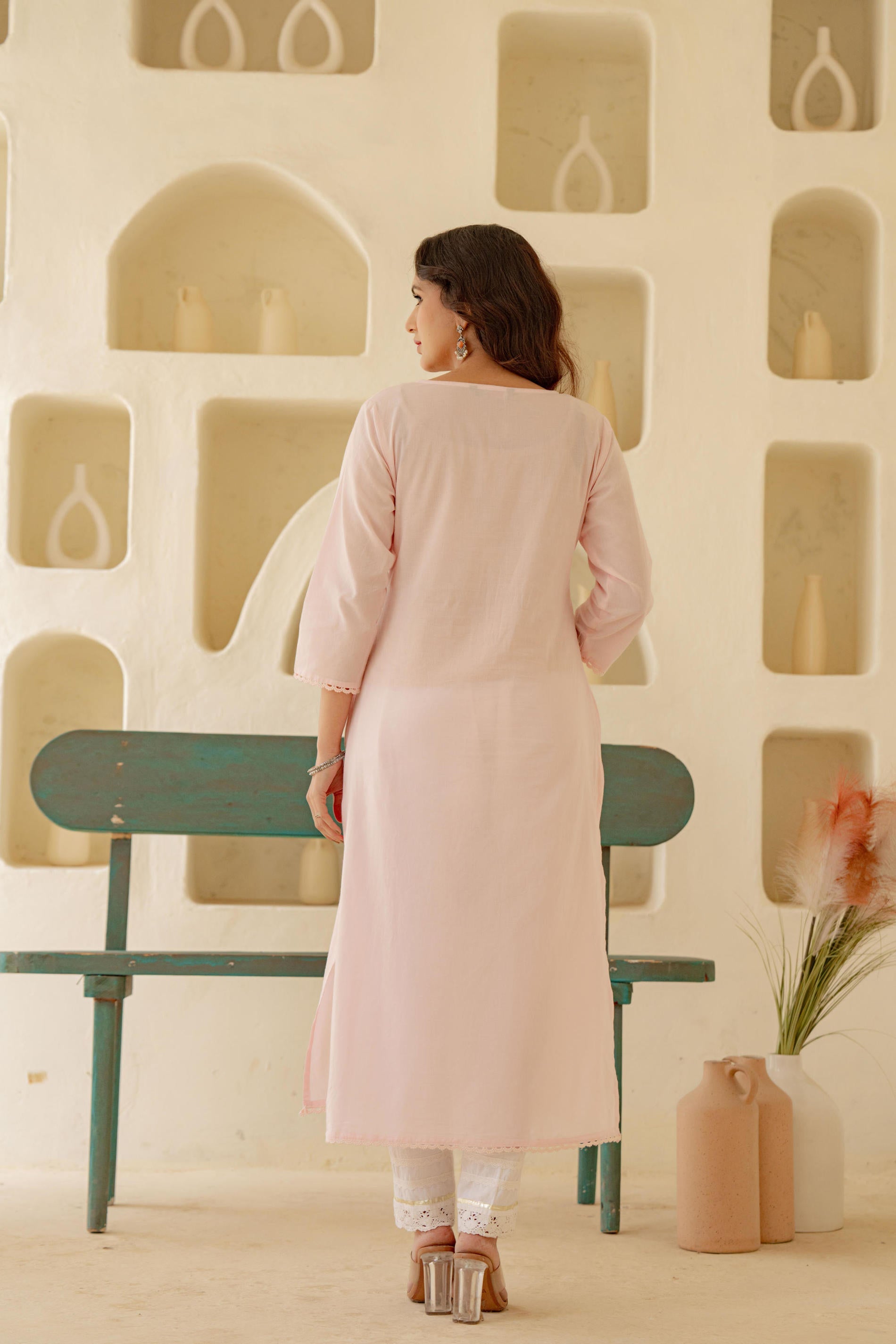 Juniper Blush Whisper Embroidered Kurta