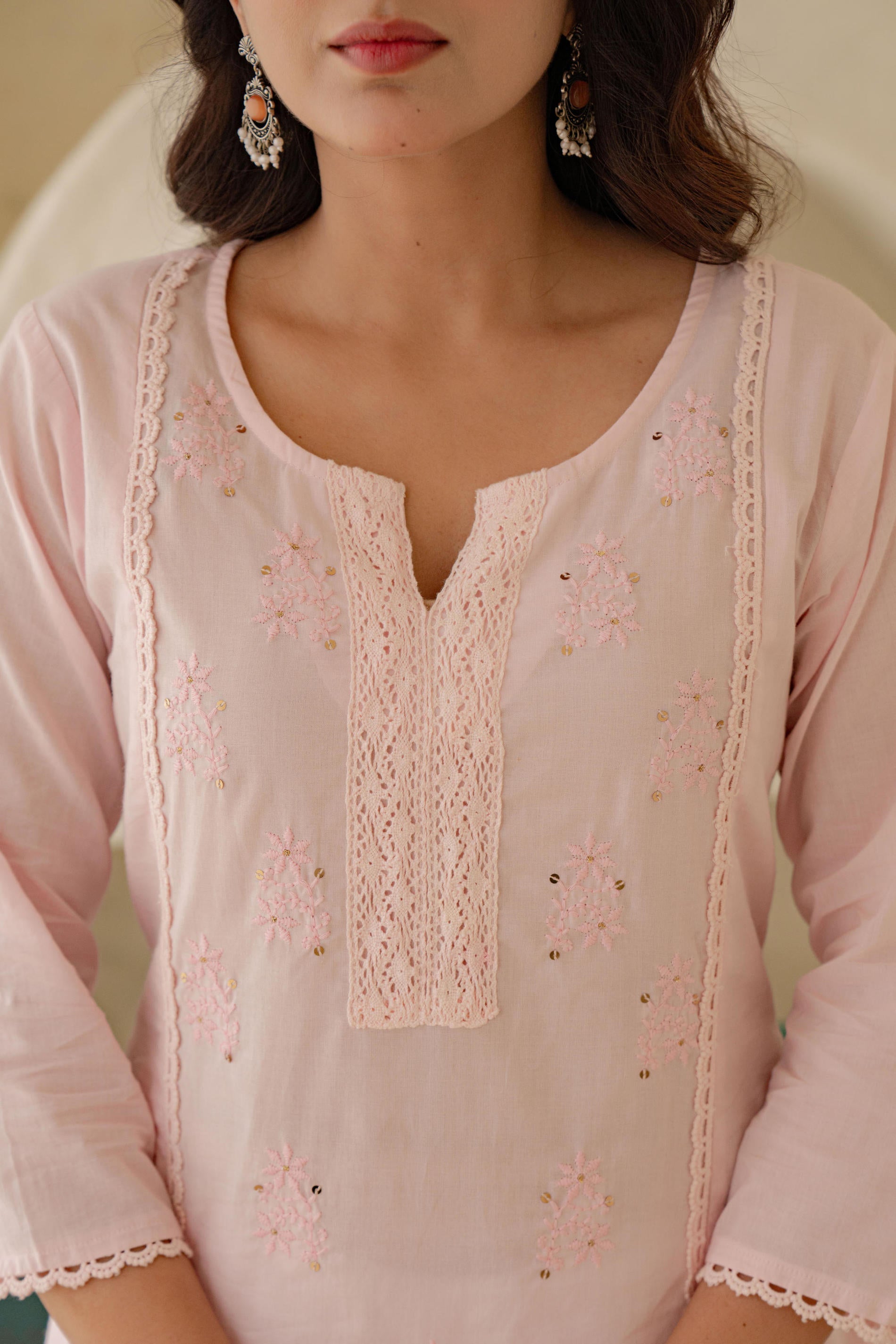 Juniper Blush Whisper Embroidered Kurta