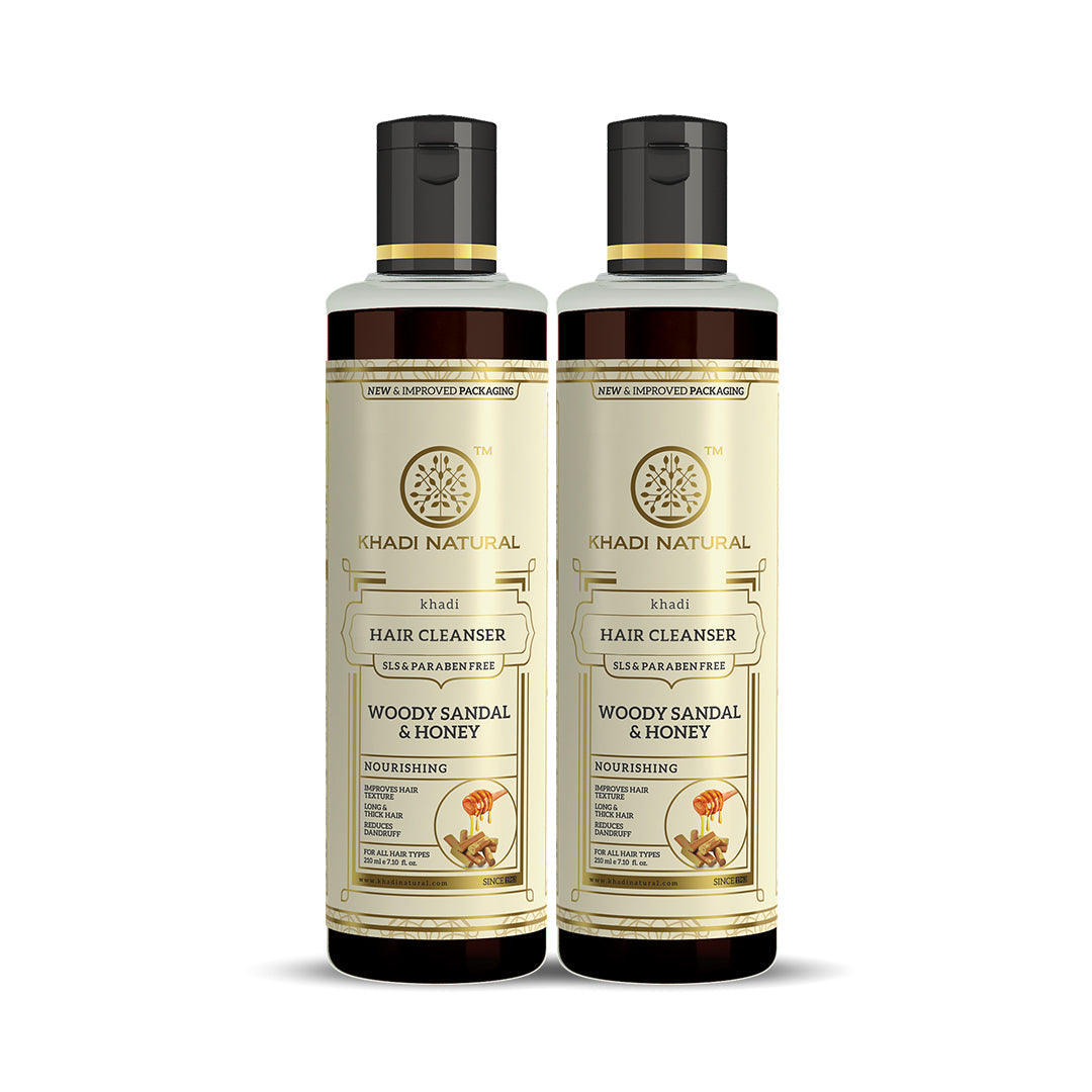 Khadi Natural Shikakai & Honey Cleanser Combo SLS & Paraben Free Pack of 2 - 210ml Each Sale 