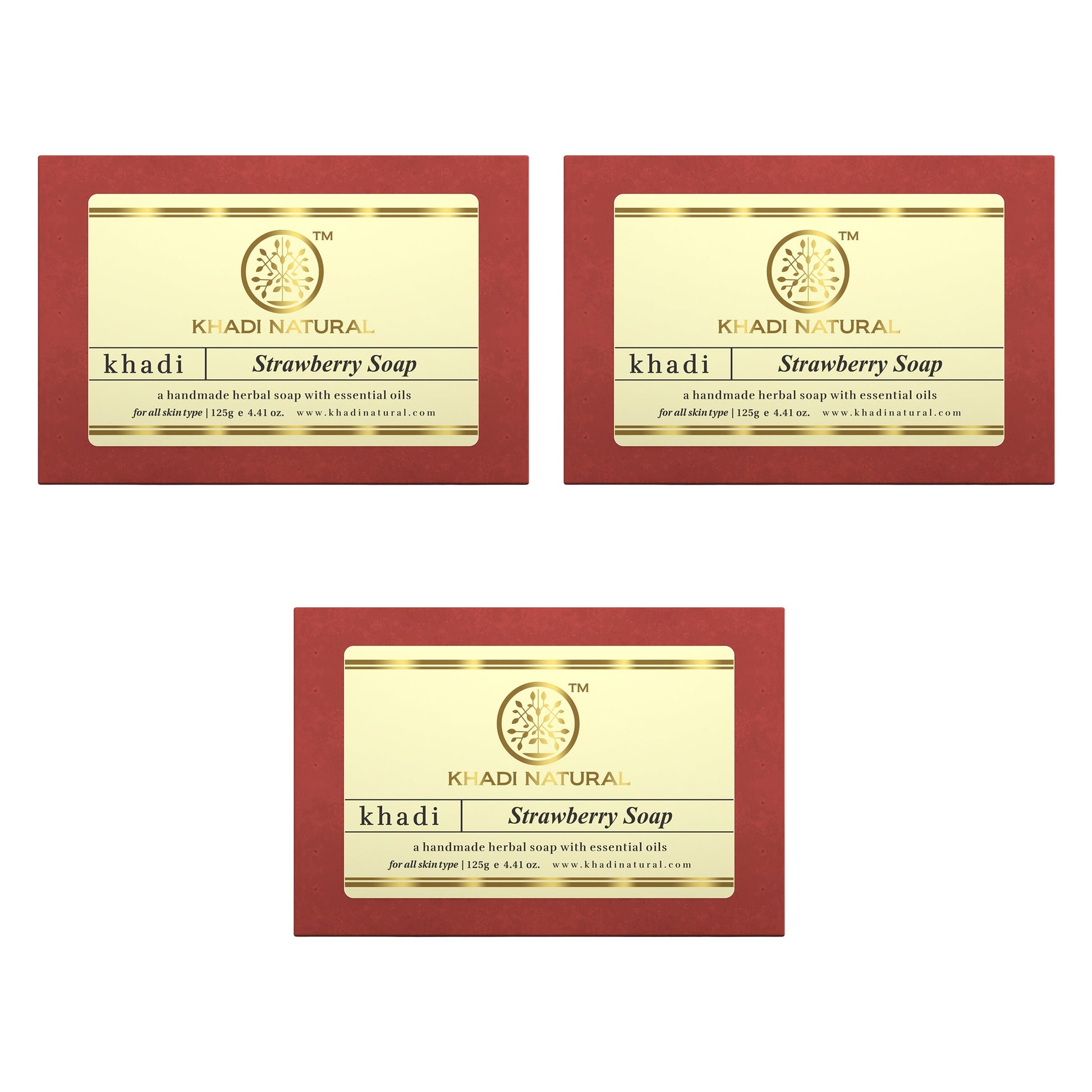 Khadi Natural Strawberry Soap - 125gm 