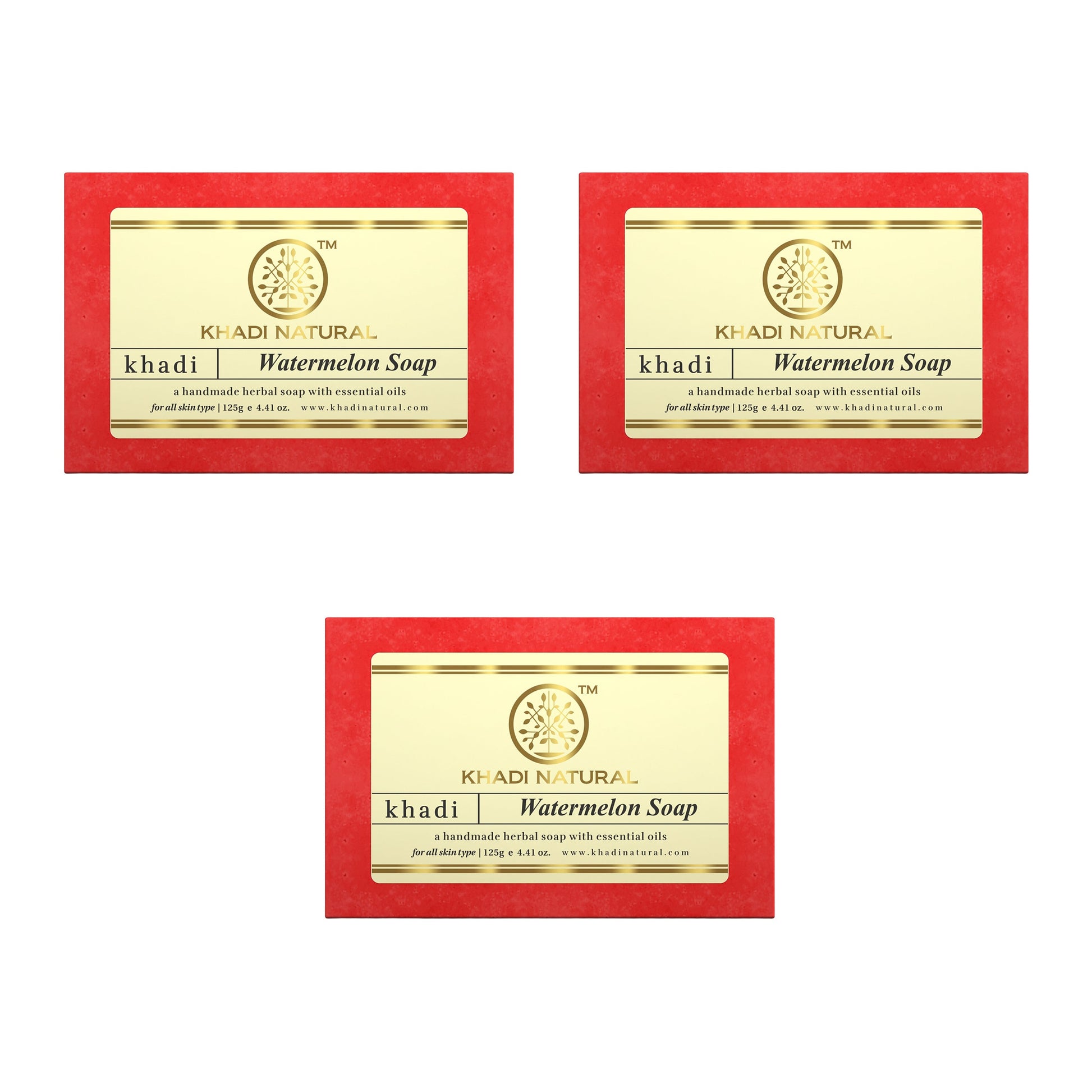 Khadi Natural Herbal Watermelon Soap Combo Pack Of 3 – 125gm Each 