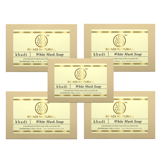 Khadi Natural Herbal White Musk Soap Combo Pack Of 5 – 125gm Each 