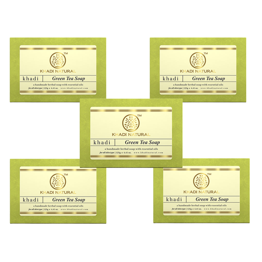 Khadi Natural Green Tea Soap Combo Pack Of 5 – 125gm Each 