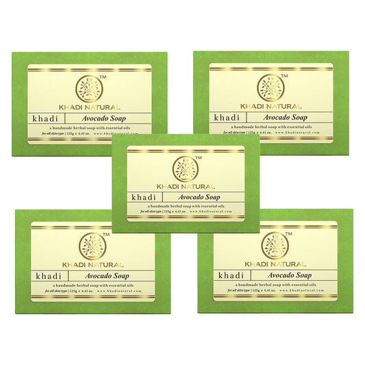 Khadi Natural Herbal Avocado Soap Combo Pack Of 5 – 125gm Each 
