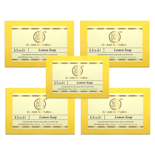 Khadi Natural Herbal Lemon Soap Combo Pack Of 5 – 125gm Each