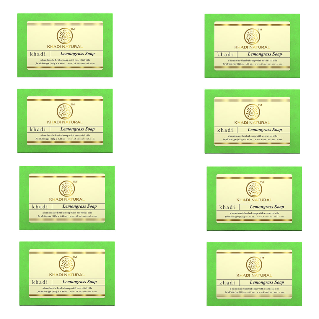 Khadi Natural Herbal Lemongrass Soap Combo Pack Of 8 – 125gm Each 