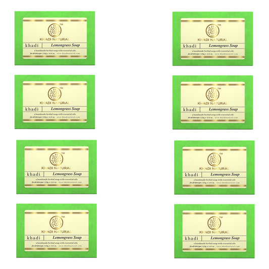 Khadi Natural Herbal Lemongrass Soap Combo Pack Of 8 – 125gm Each 