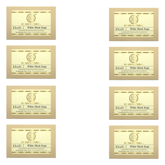 Khadi Natural Herbal White Musk Soap Combo Pack Of 8 – 125gm Each
