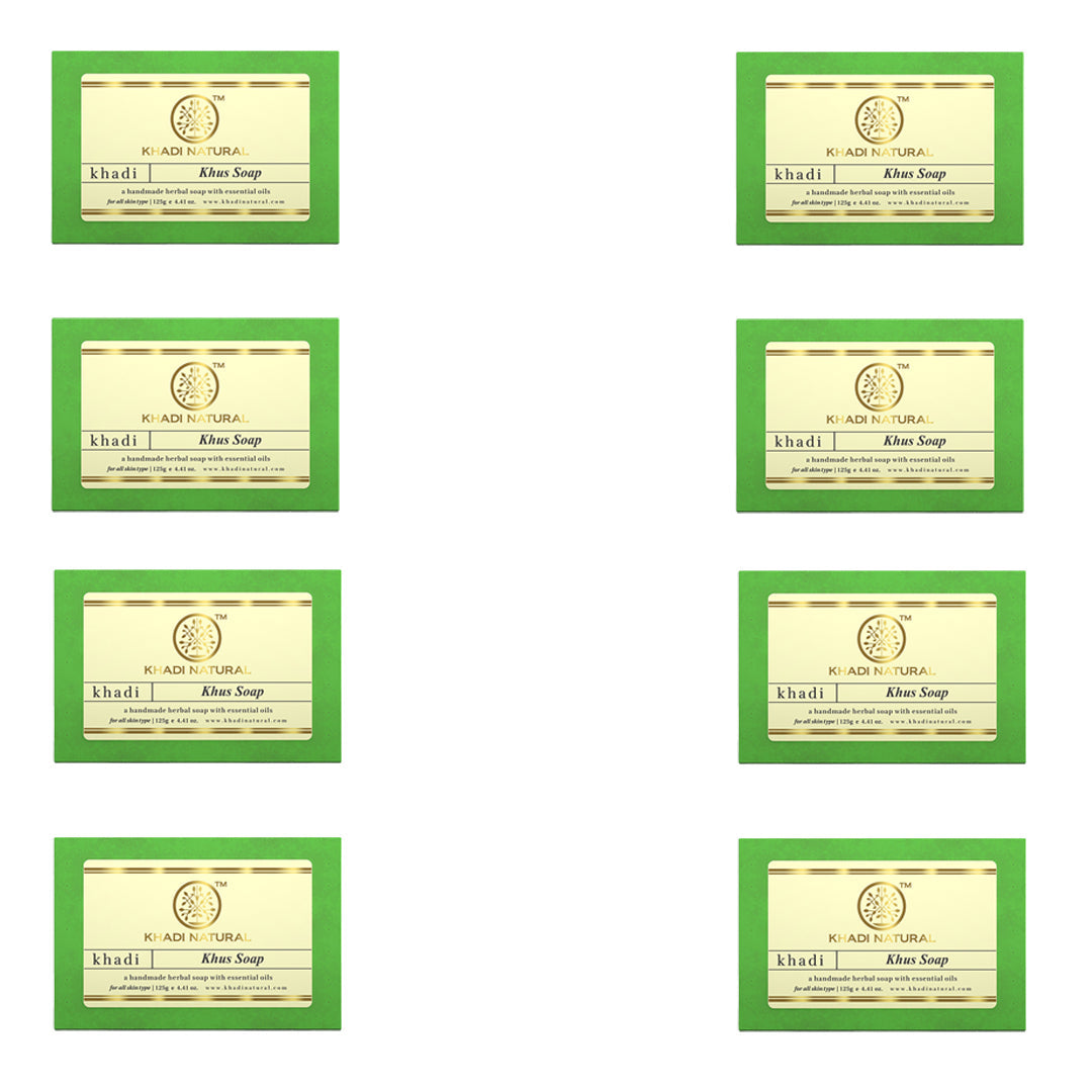 Khadi Natural Herbal Khus Soap Combo Pack Of 8 – 125gm Each 