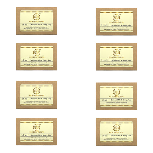 Khadi Natural Coconut Milk & Honey Soap Combo Pack Of 8 – 125gm Each