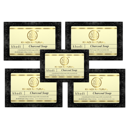 Khadi Natural Charcoal Soap Combo Pack Of 5 – 125gm Each