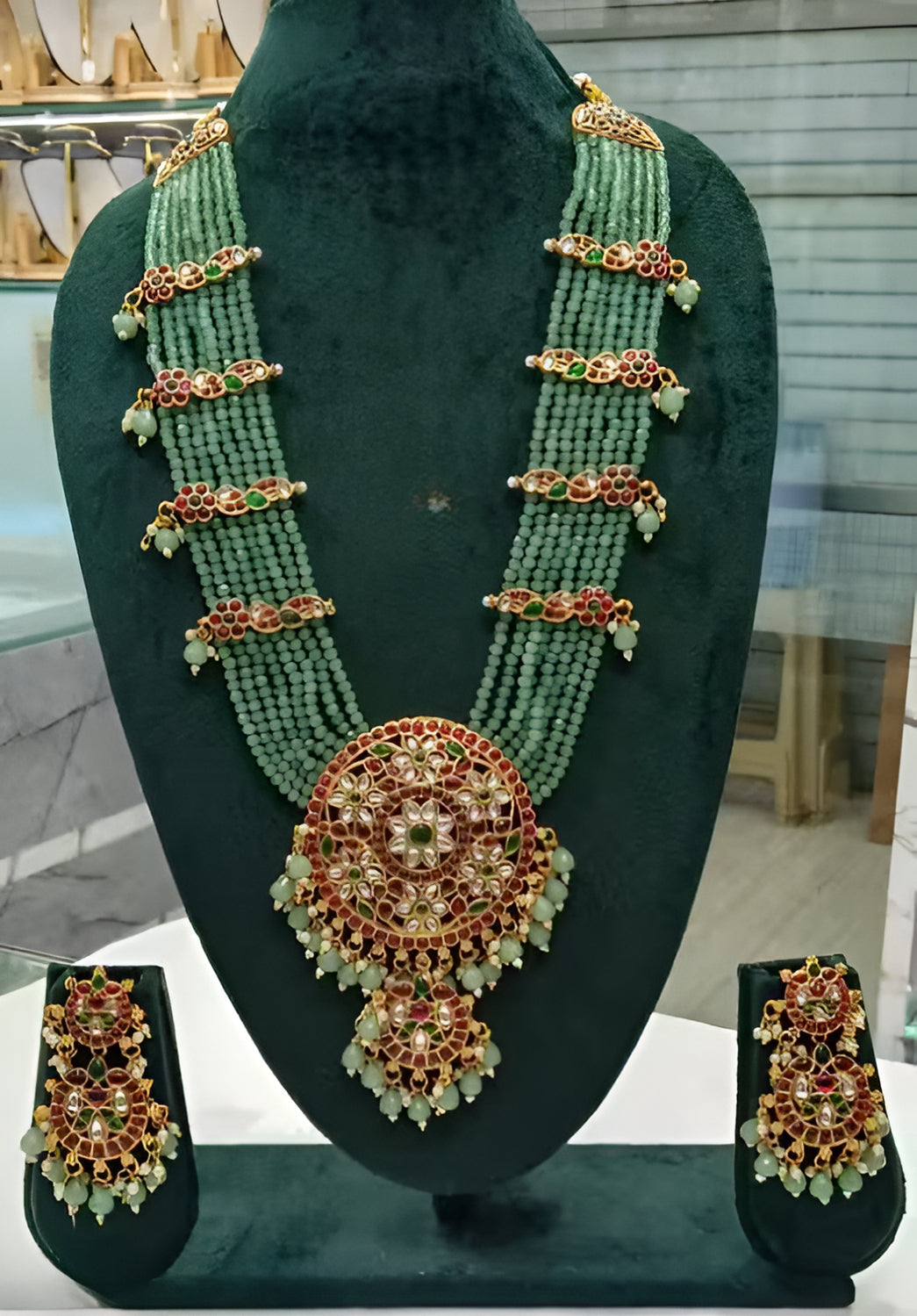 Jewel City Traditional Kundan Beads Bridal Necklace Set Handcrafted Ethnic Indian Jewelry Set | Grab2Buy