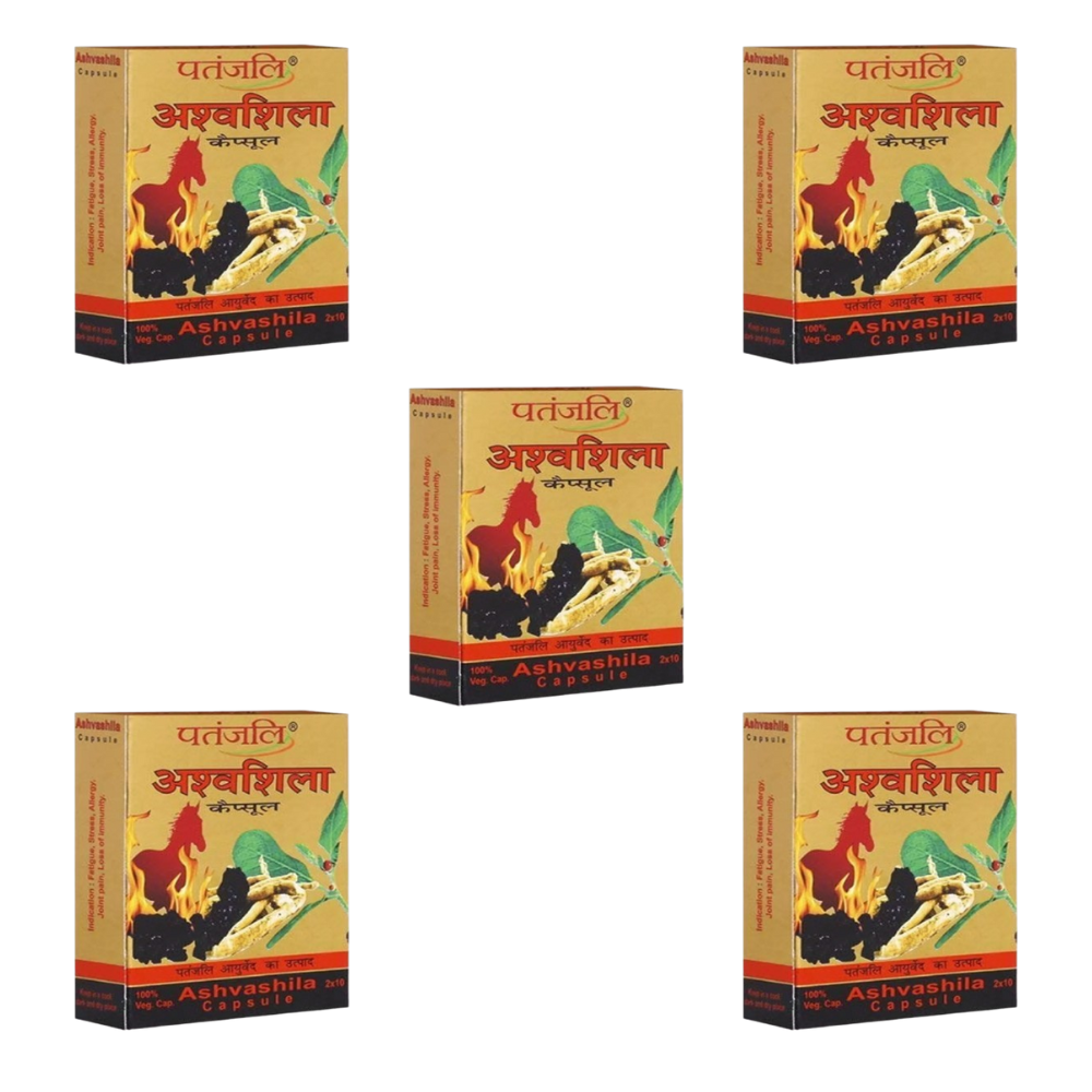 Patanjali Ashvashila Capsule – Ayurvedic Ashwagandha & Shilajit Vitality Supplement 