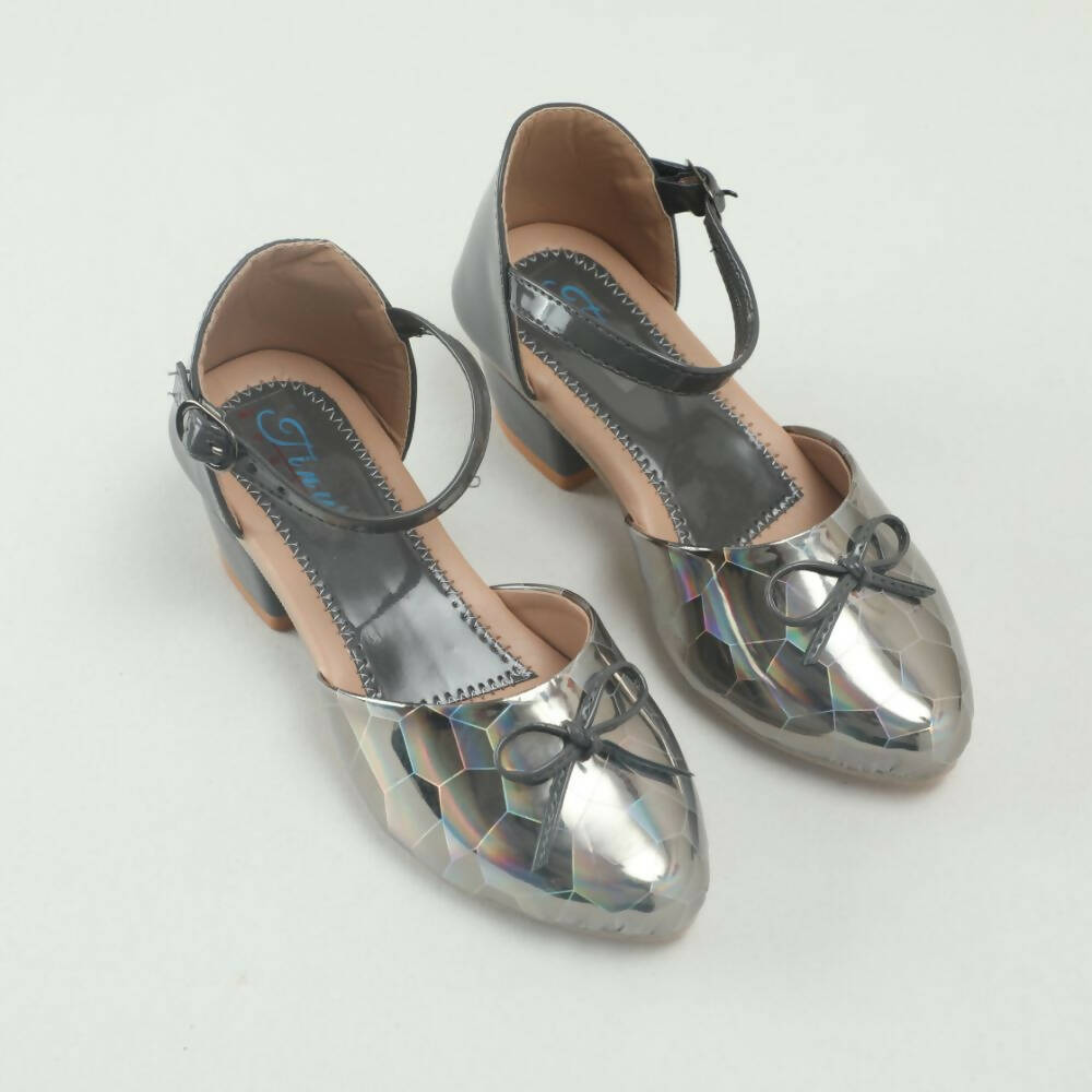 Tiny Bugs Girls Party Wear Ballerinas Heels - Dark Grey  Grab2Buy Tiny Bugs Grab2Buy