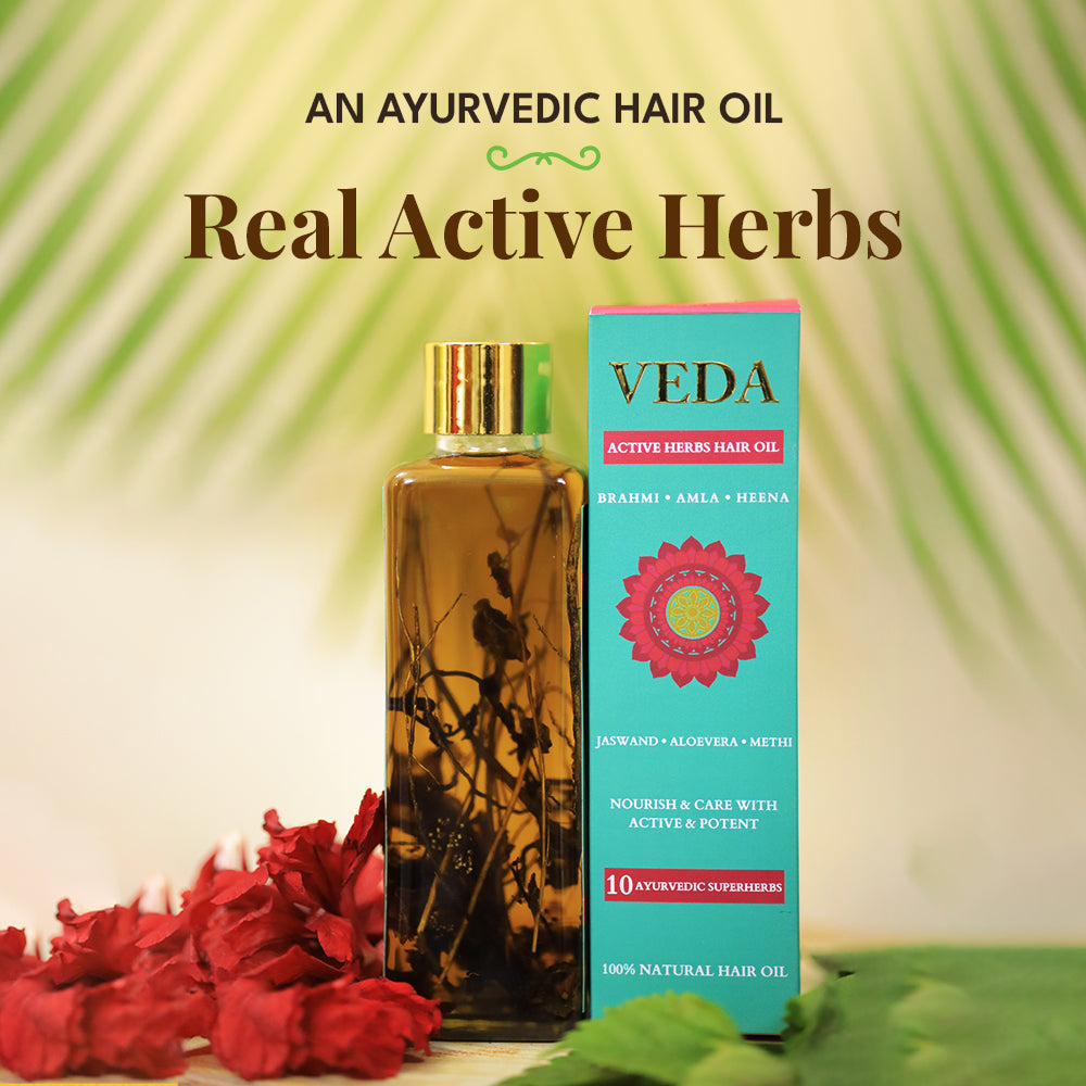 Veda Ayurvedic Cold Pressed Hair Oil - Ayurvedic Jadi Butis Infused Oil  Grab2Buy Veda Grab2Buy