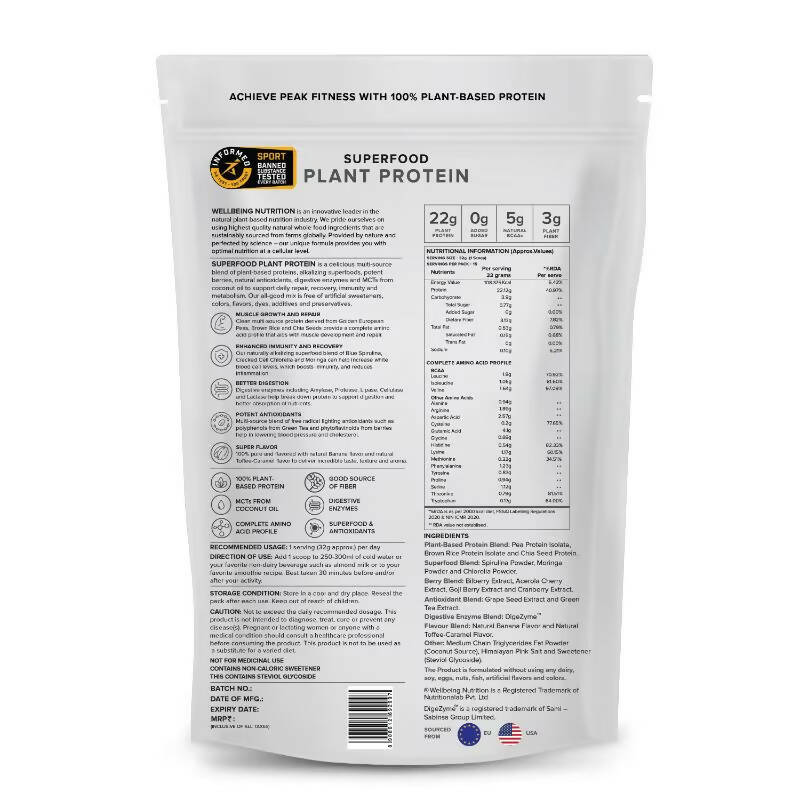 Wellbeing Nutrition Superfood Plant Protein Isolate - British Banoffee Pie  Grab2Buy Wellbeing Nutrition Grab2Buy