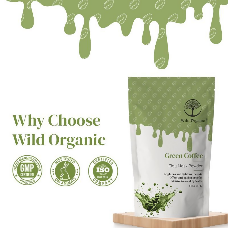 Wild Organic Green Coffee Clay Mask Powder  Grab2Buy Wild Organic Grab2Buy