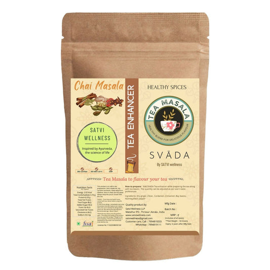 Satvi Wellness Tea masala | Indian Chai Masala | Tea Enhancer | Ginger tea mix 