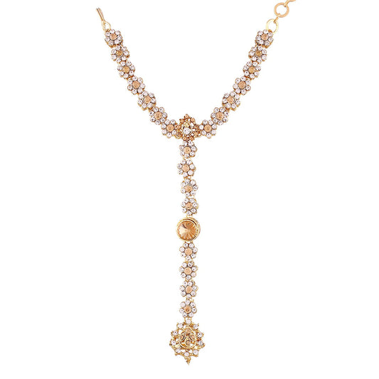 kundan and Pearl Bracelet with Pearl Chain Ring handchain Hath phool for Women - Wahe Jewels
