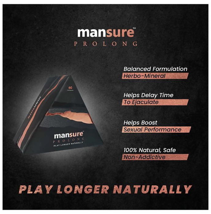Mansure Prolong Capsules with Maca Root, Ginseng Ashwagandha & Safed Musli 