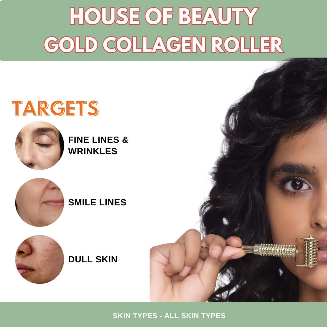 House of Beauty Gold Collagen Roller 