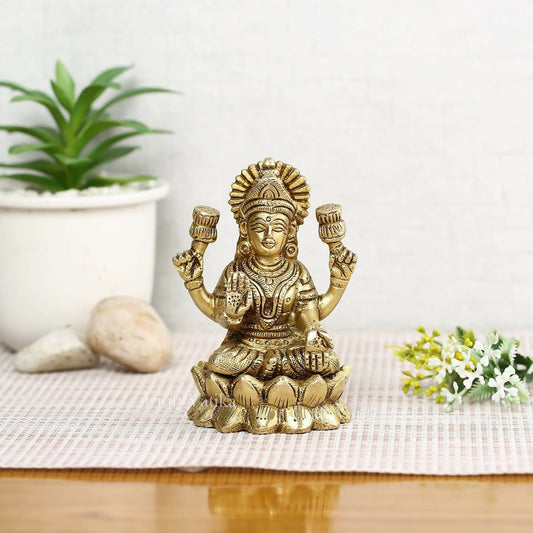 Collectible India Brass Lakshmi Goddess Statue - Grab2buy