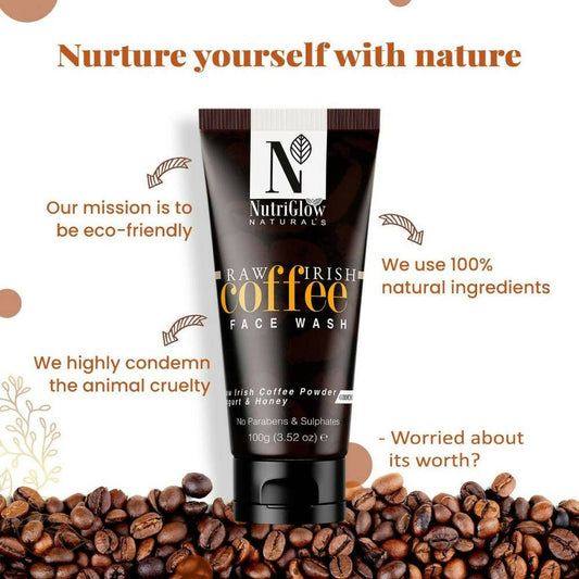 NutriGlow NATURAL'S Coffee Face Cleanser with Yogurt & Honey for Blackhead Removal Face Wash - Grab2buy