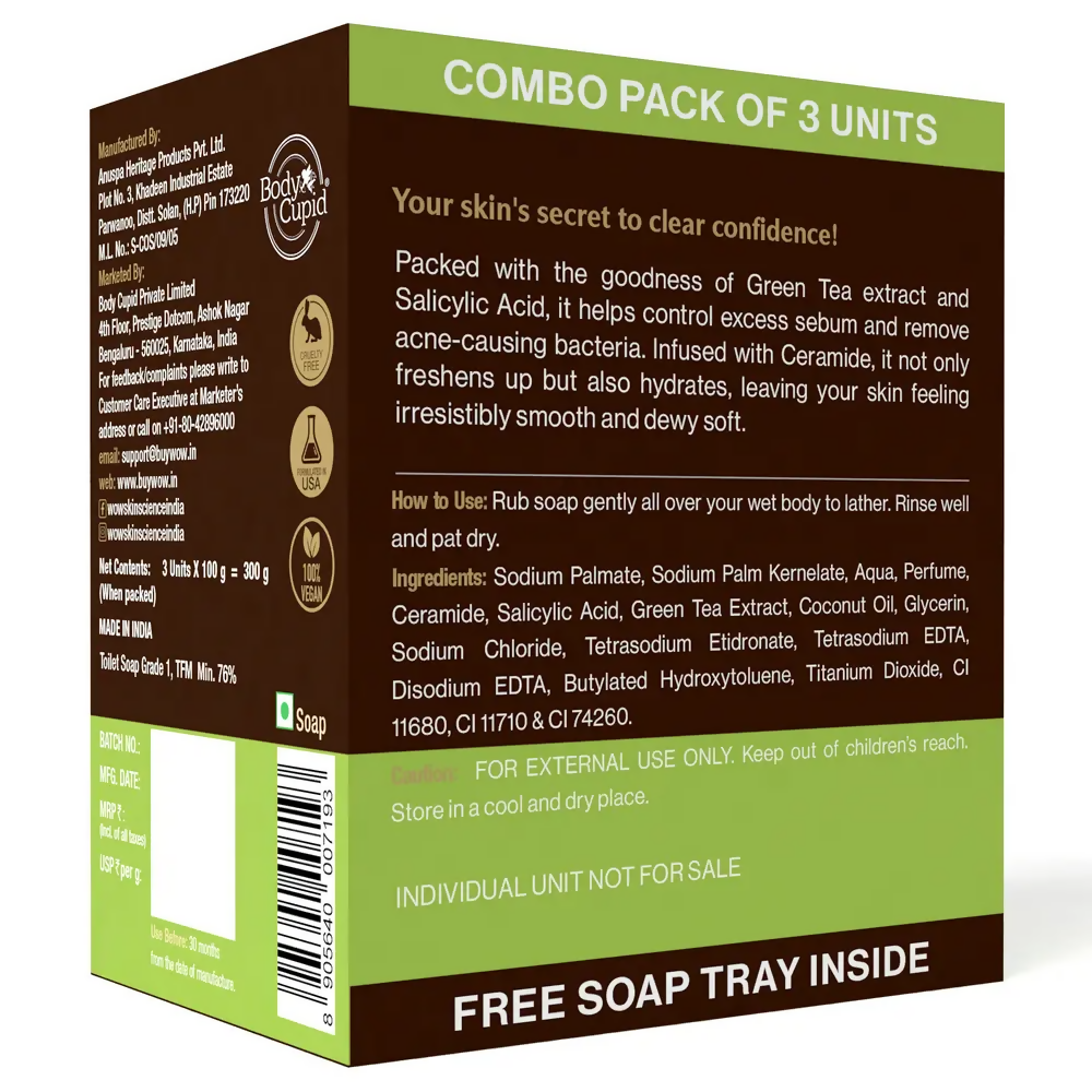 Wow Skin Science Green Tea & Ceramide Moisturizing Soap  Grab2Buy Wow Skin Science Grab2Buy