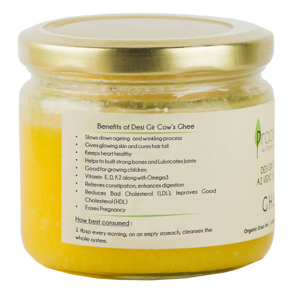 Praakritik Natural Desi Gir Cow A2 Ghee | Organic Grassfed - Vegetarian GMO Free Lactose Free - Cow Ghee 