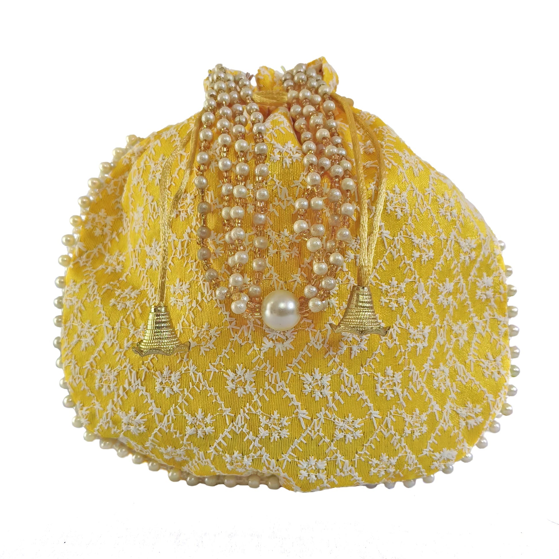 JS Fashion Embroidered Handcrafted Wedding Potli Bag with Beads