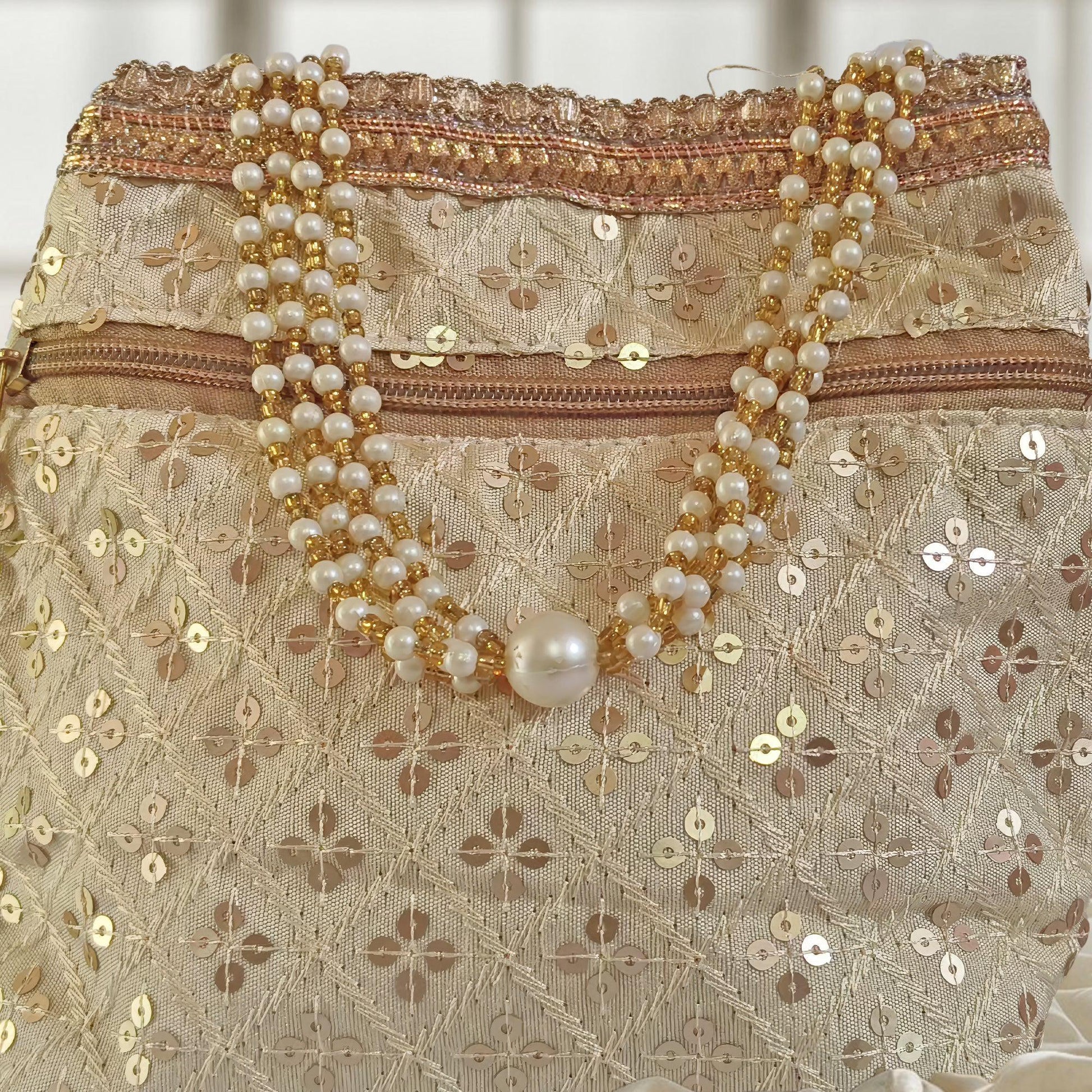 JS Fashion Wedding Potli Bag for Women with Drawstring Closure