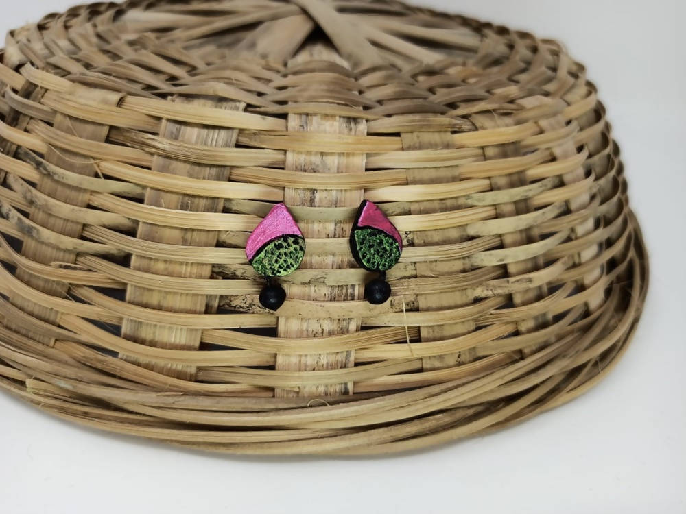 Terracotta Water Drop Ear Studs