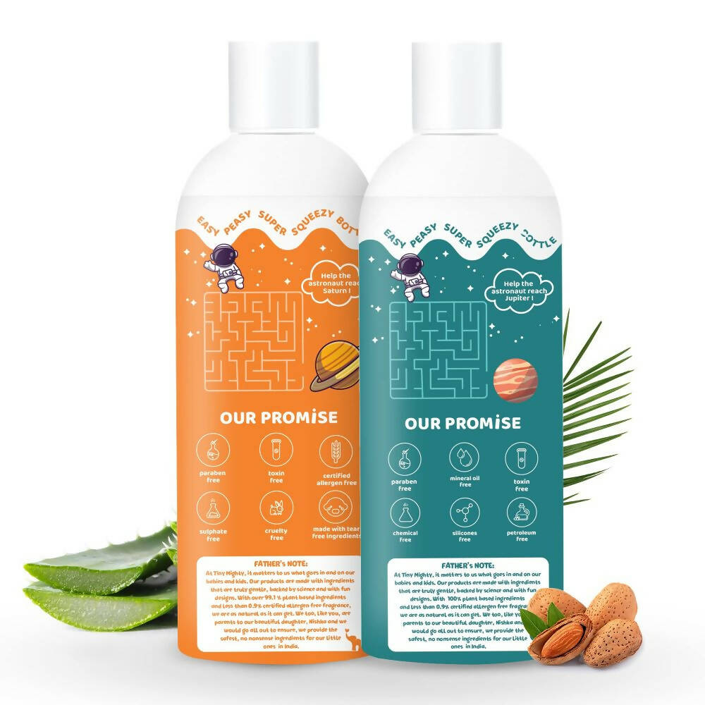 Tiny Mighty Kids Shampoo And Hair Oil Combo For Sensitive Skin - Grab2buy