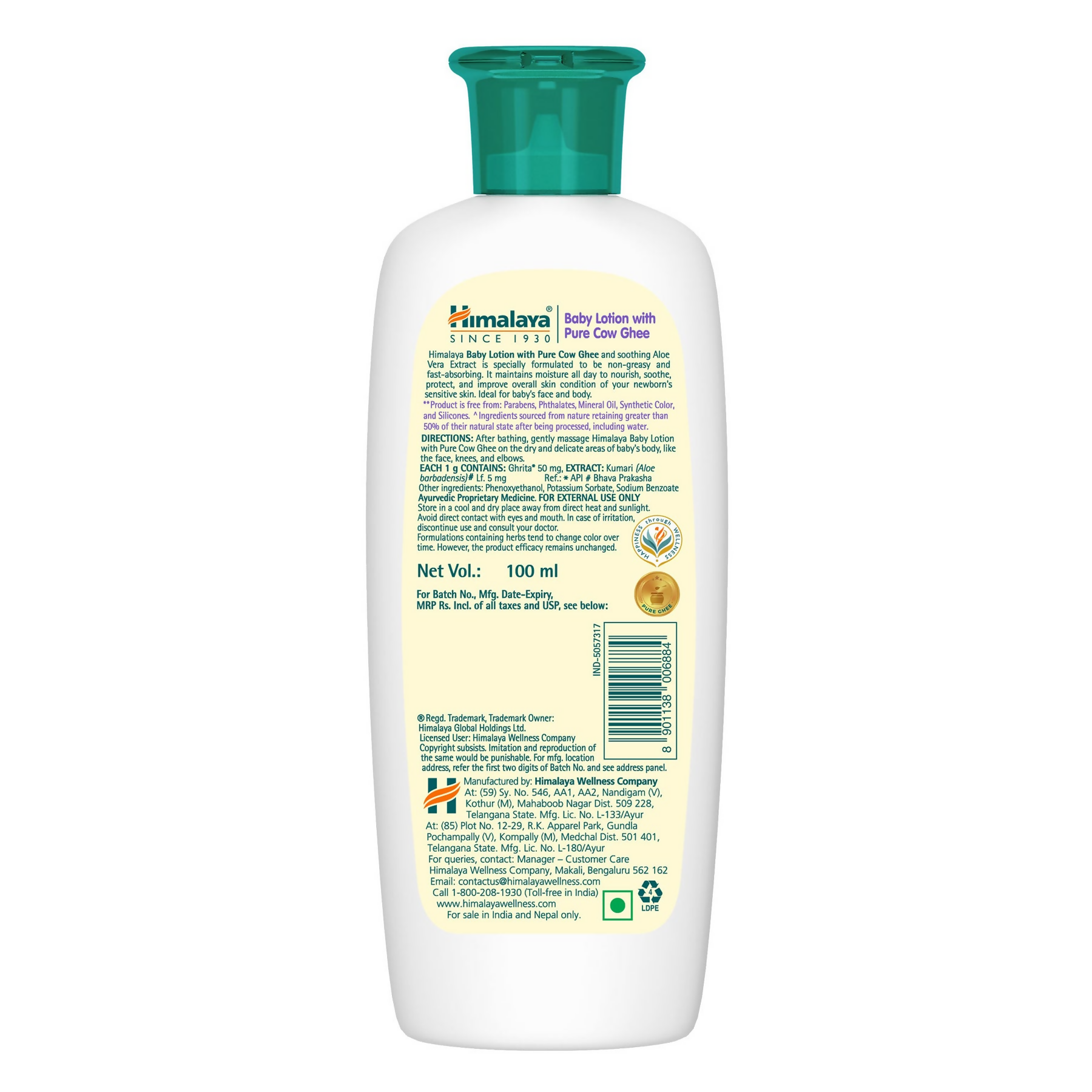 Himalaya Herbals Baby Lotion with Pure Cow Ghee 