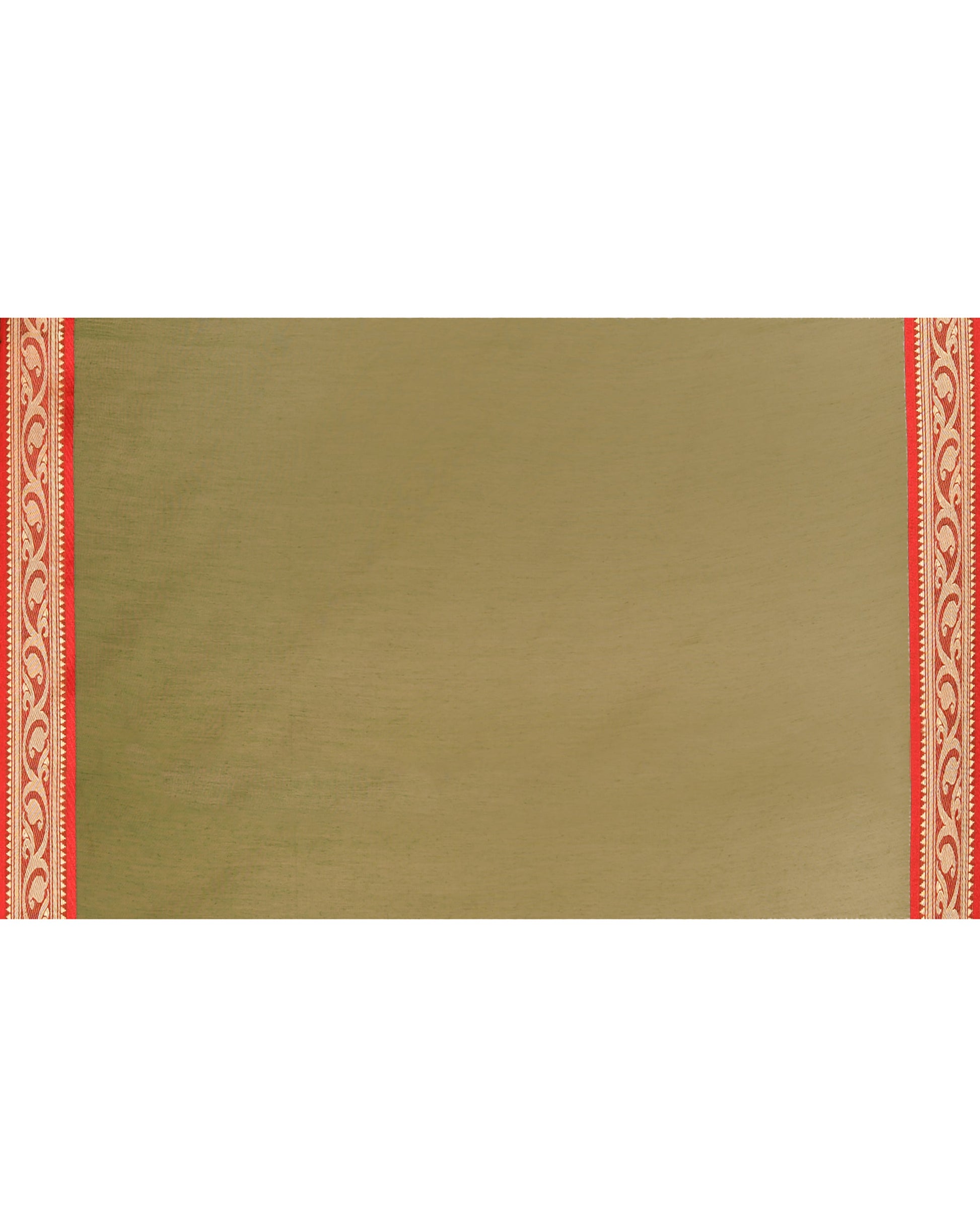 Piyari Fashion Women`s Cotton Silk Moss Green Handloom Saree With Blouse
