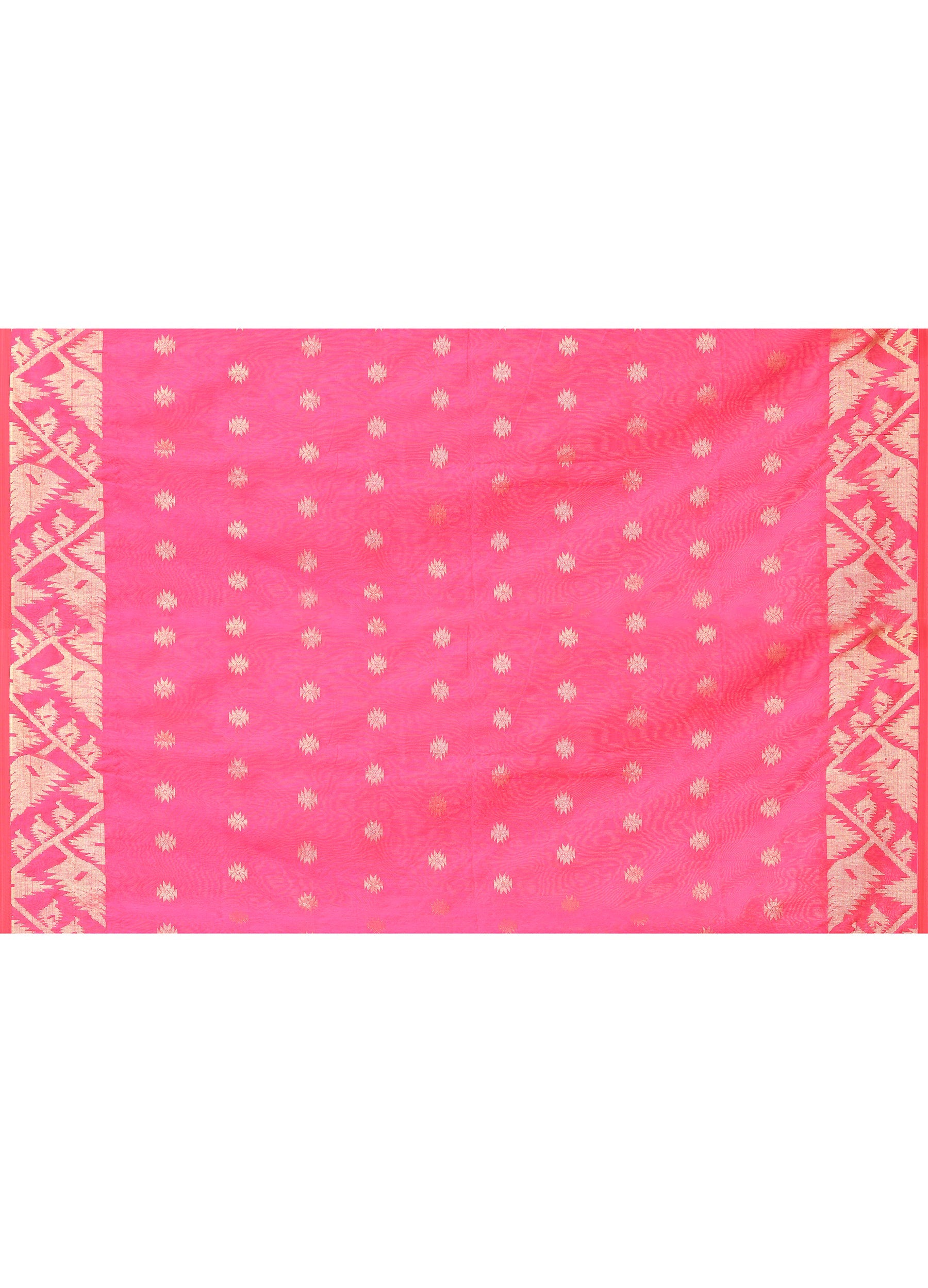 Piyari Fashion Women`s Cotton Blend Rani Handloom Saree With Blouse
