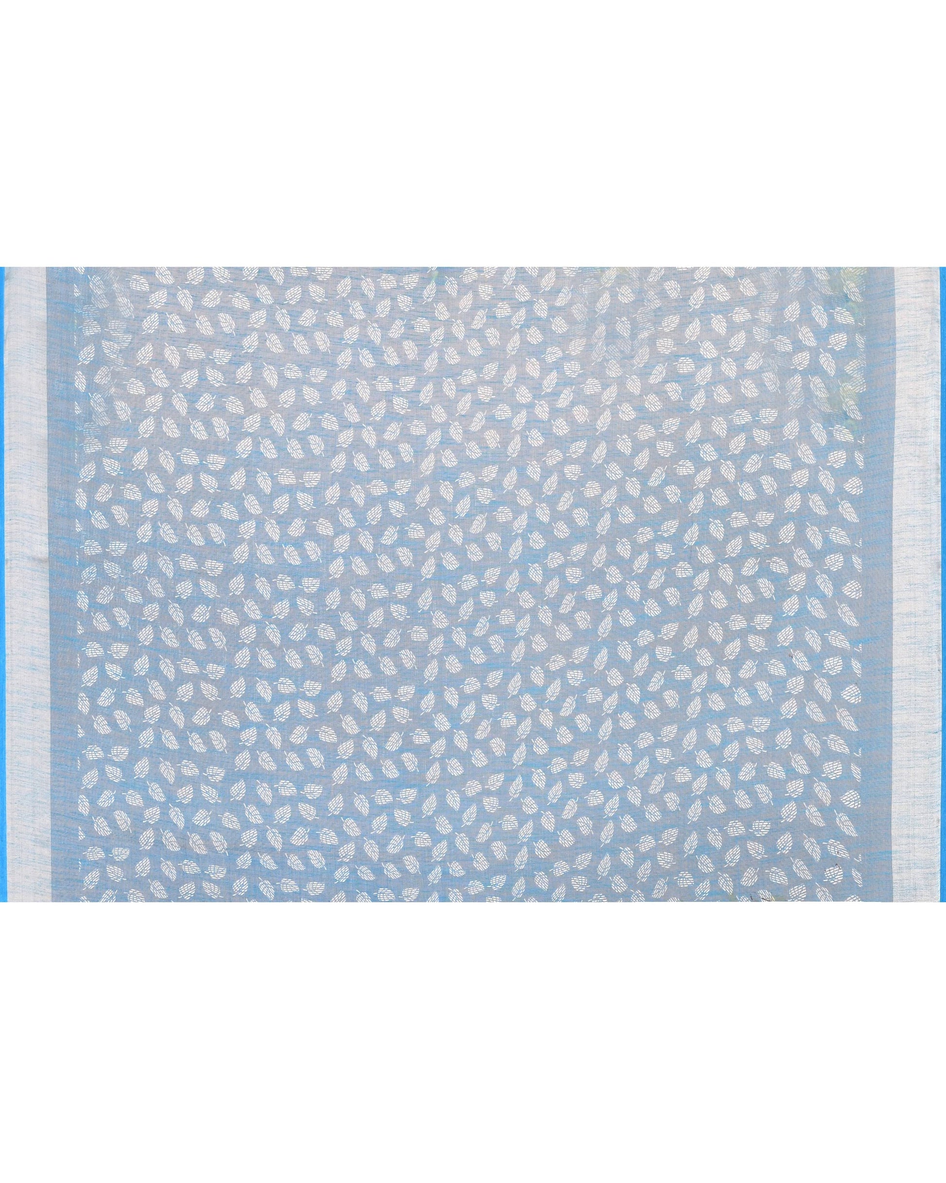 Piyari Fashion Women's Off White Printed Cotton Saree With Zari Border