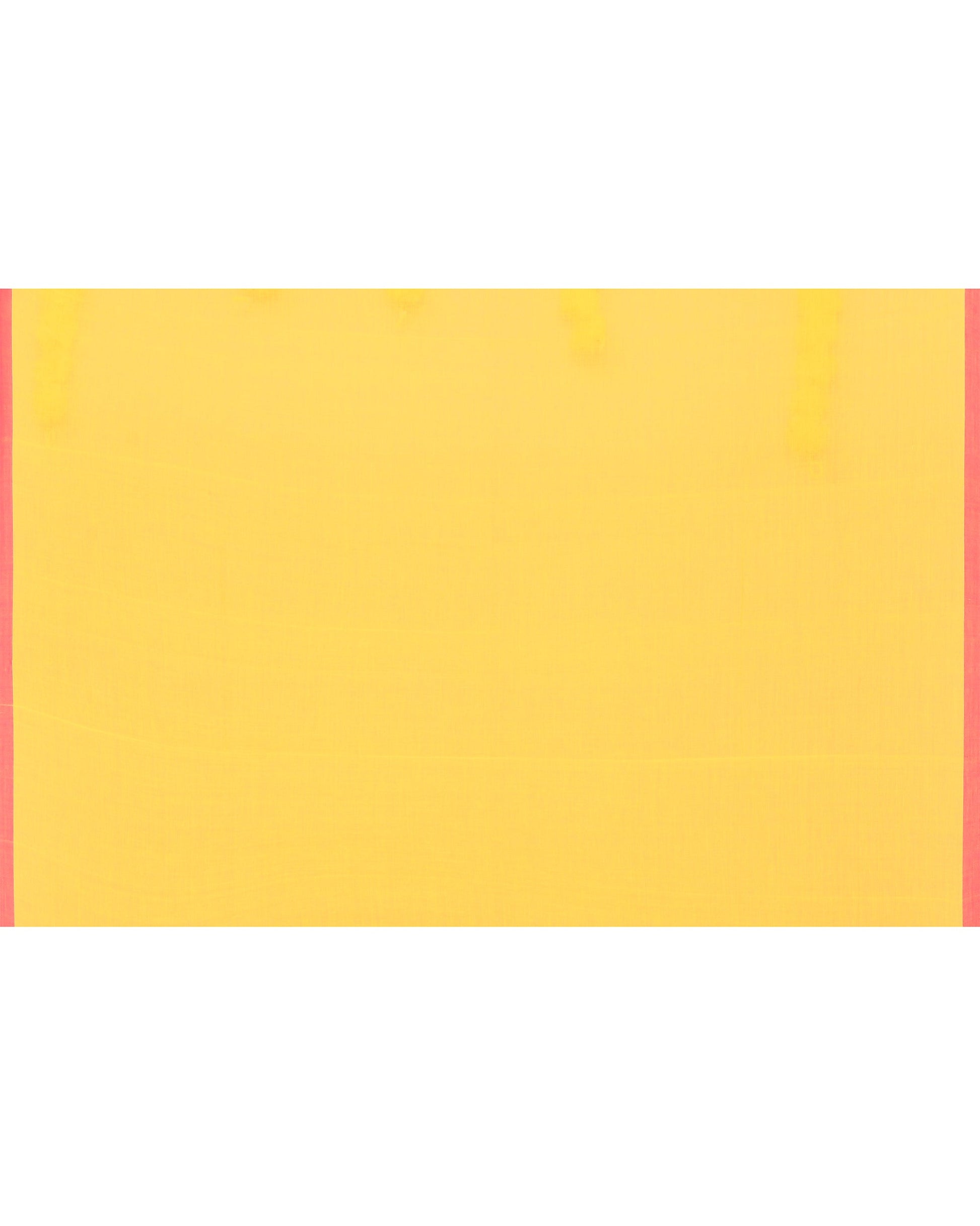 Piyari Fashion Soft Mul Cotton Yellow Jamdani Saree With Net Tassels