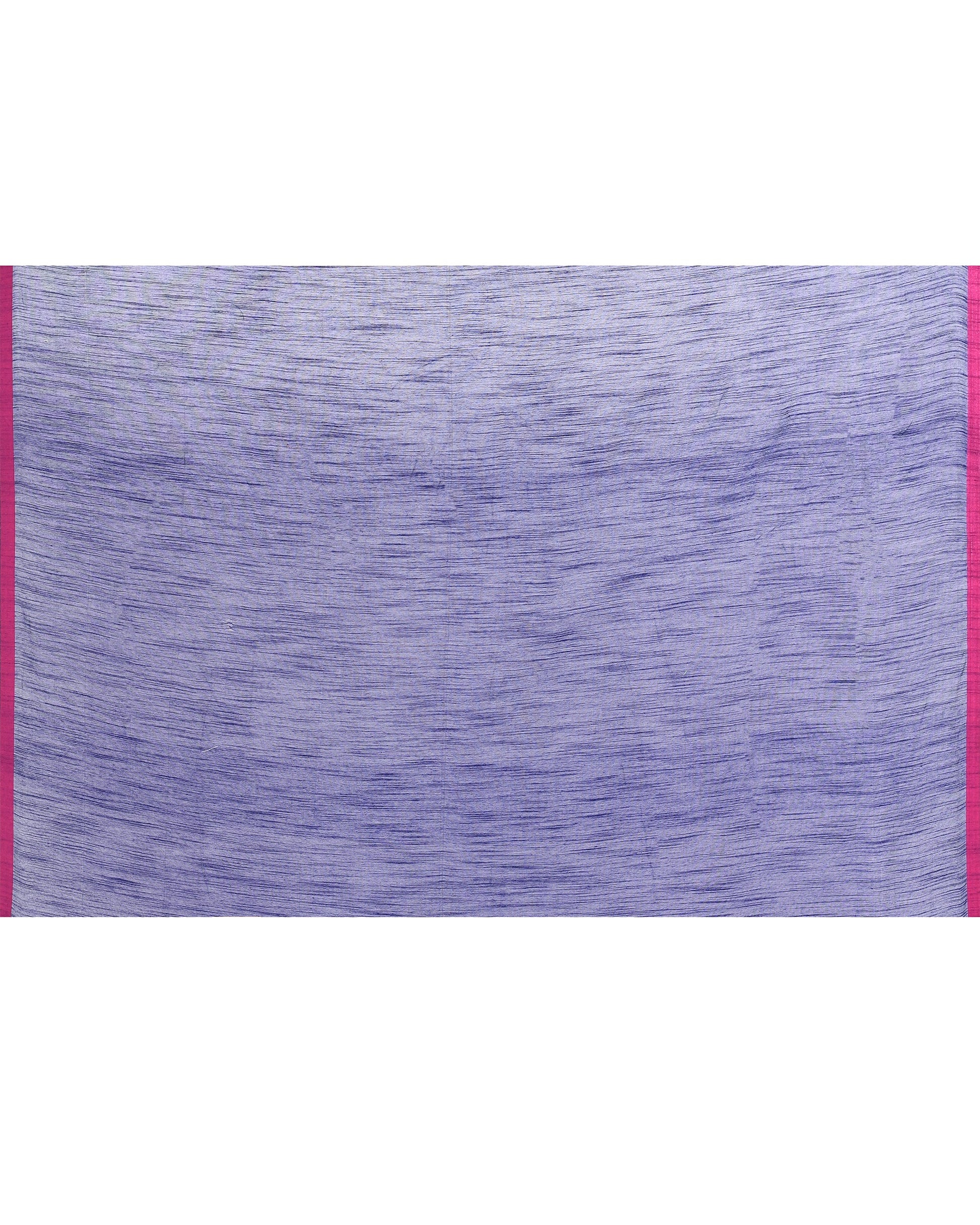 Piyari Fashion Women's Blue Embellished Cotton Blend Jamdani Saree